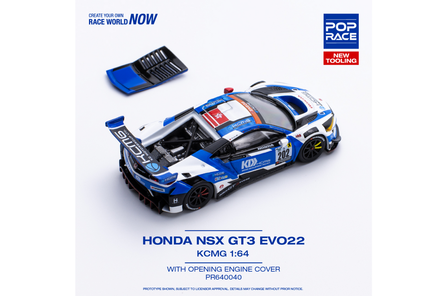 Pop Race 1/64 Honda NSX GT3 EVO22 Race Car