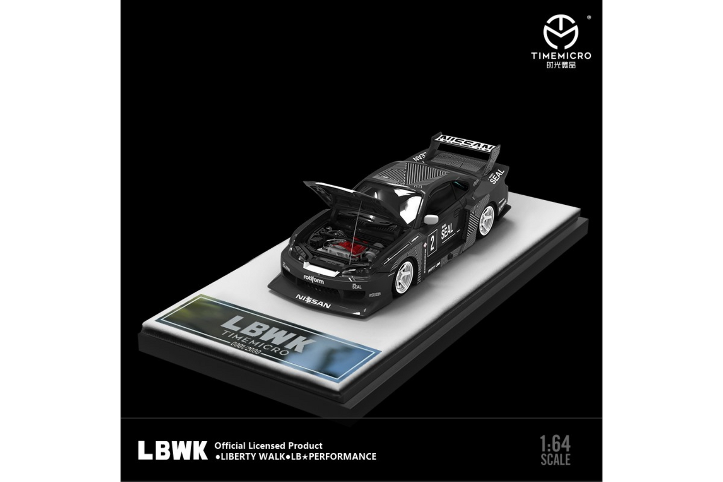 Time Micro 1/64 LB-Super Silhouette Nissan Silvia S15 in Black Time Micro 1/64 LB-Super Silhouette Nissan Silvia S15 in Black