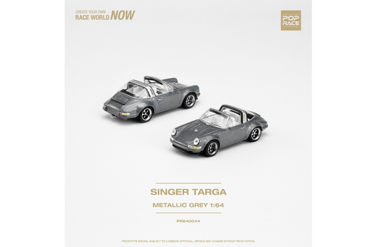 Pop Race 1/64 Singer Porsche 911 (964) Targa in Metallic Gray