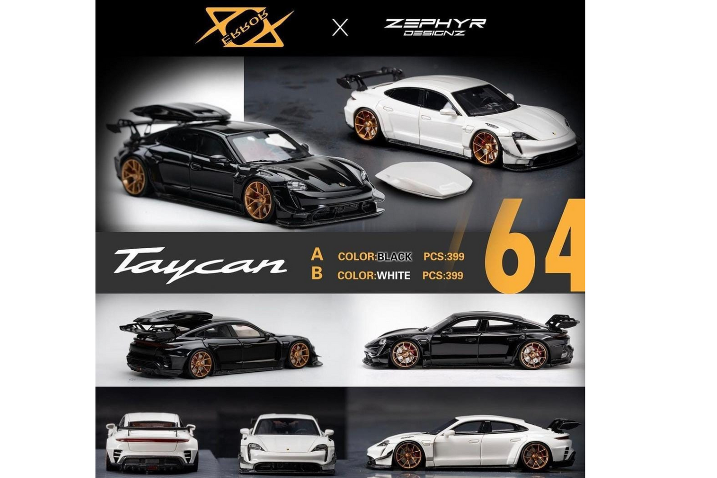 Error 404 x Zephyr Designz 1/64 Porsche Taycan Wide Body