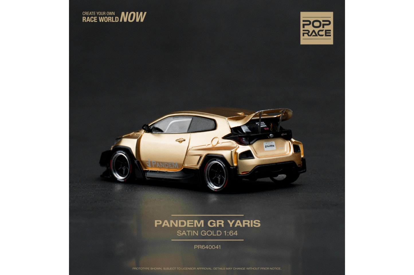 Pop Race 1/64 Rocket Bunny Toyota GR Yaris Pandem Wide Body in Satin Gold