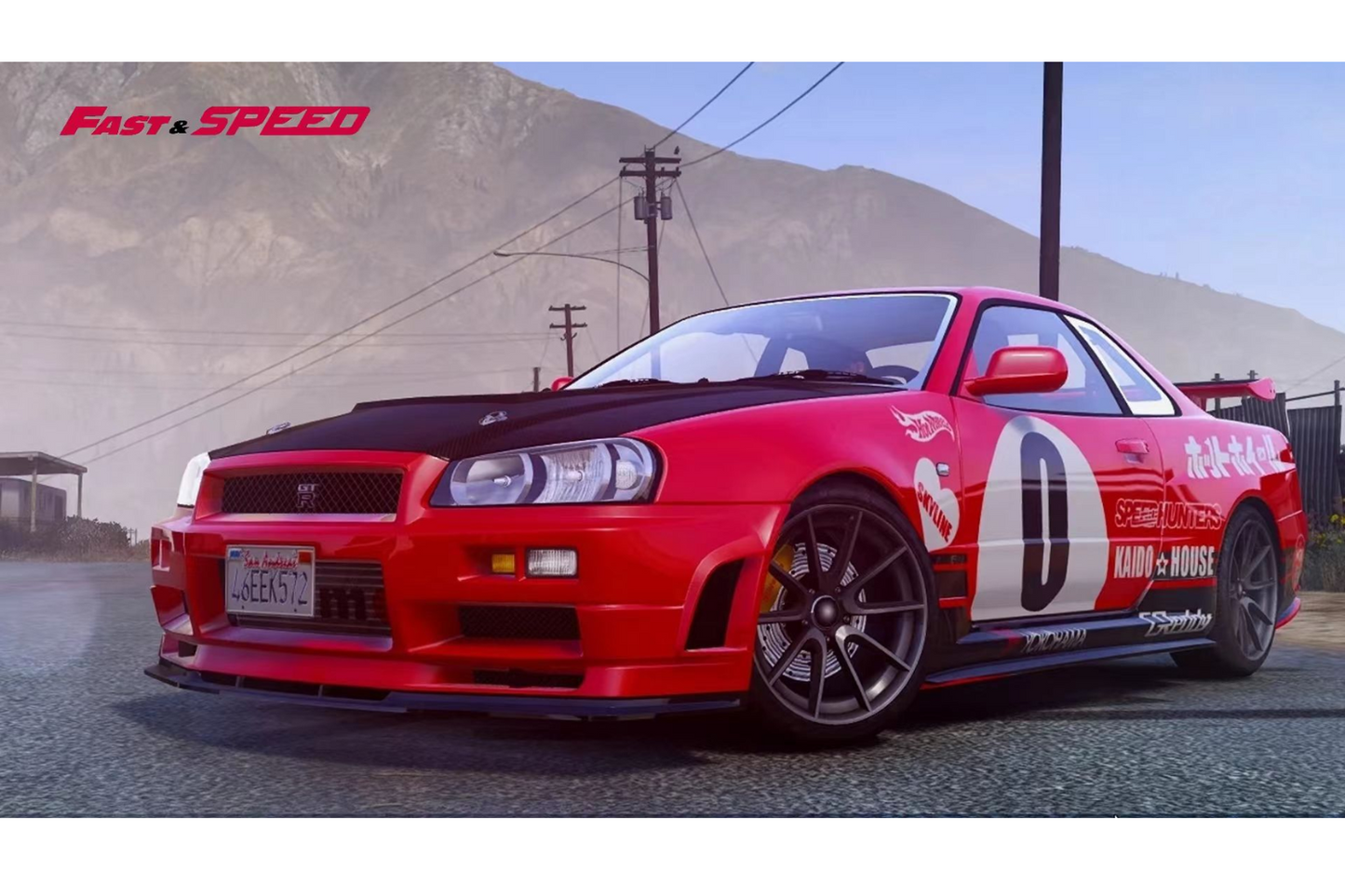 Fast Speed 1/64 Nissan Skyline GT-R (R34) Z-Tune in Need For Speed Red#0 Livery