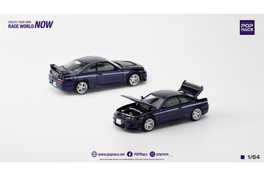 Pop Race 1/64 Nissan Skyline GT-R Nismo 400R (R33) in Midnight Purple