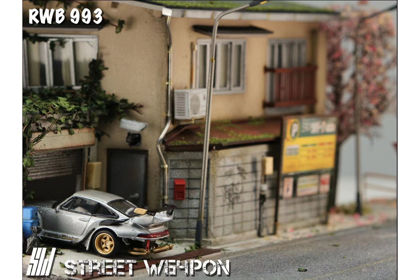 Street Weapon 1/64 Porsche Heavenly RWB 993 Ramintra in Silver