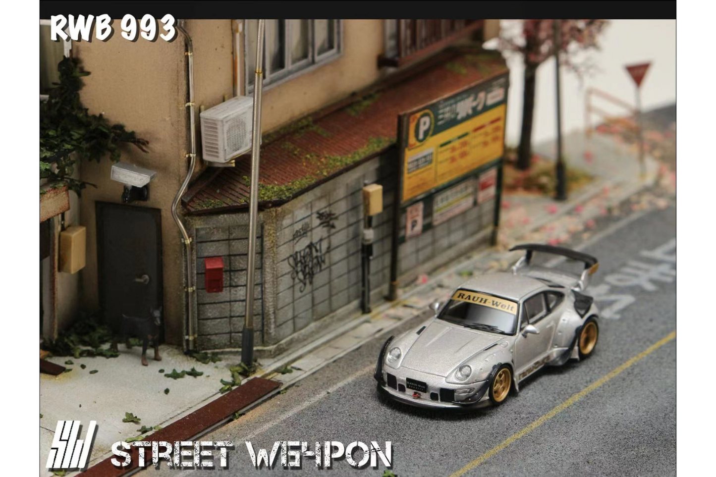Street Weapon 1/64 Porsche Heavenly RWB 993 Ramintra in Silver