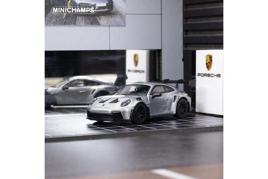 Minichamps64 x CLDC Exclusive Porsche 911 GT3 RS in Gloss Raw Silver (English Magazine)