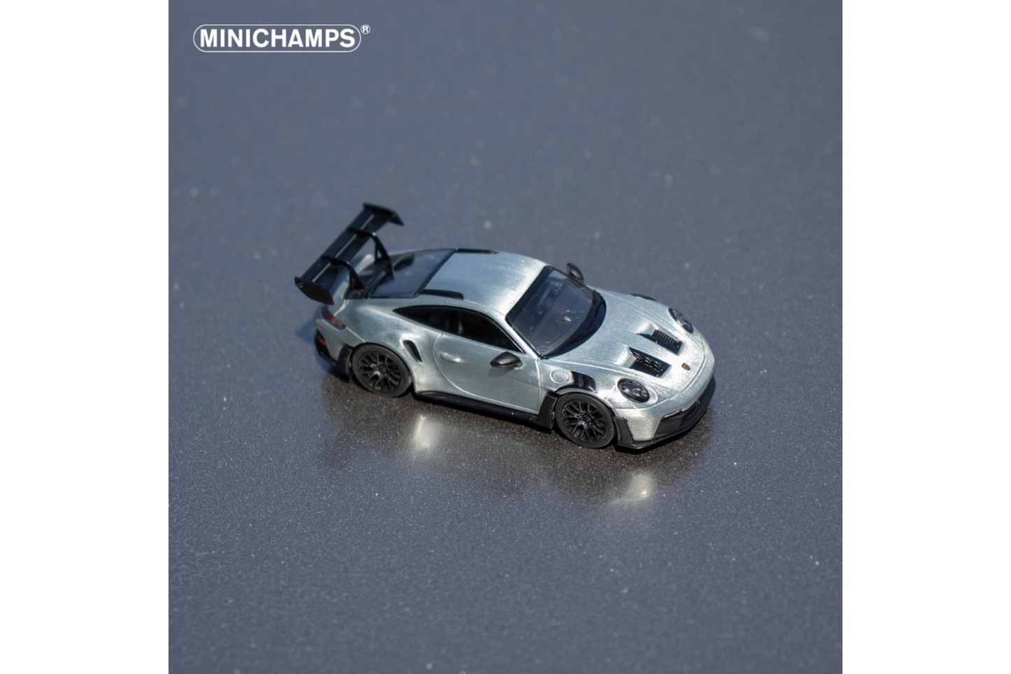 Minichamps64 x CLDC Exclusive Porsche 911 GT3 RS in Gloss Raw Silver (English Magazine)