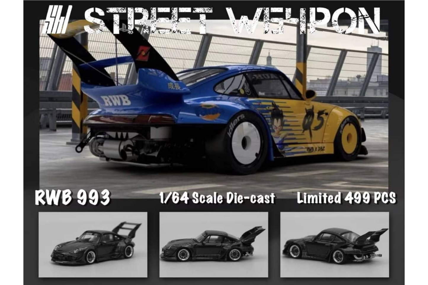 Street Weapon 1/64 Porsche RWB 993 in Dragon Ball Z Livery