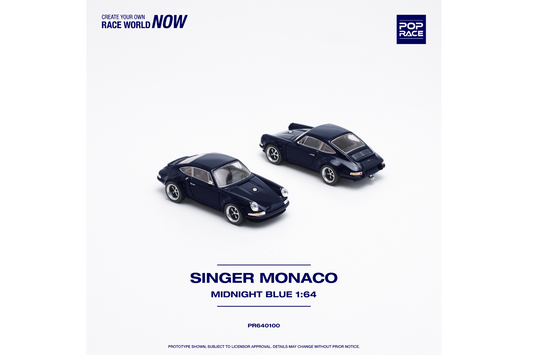 Pop Race 1/64 Singer Porsche 911 (964) - Monaco in Midnight Blue