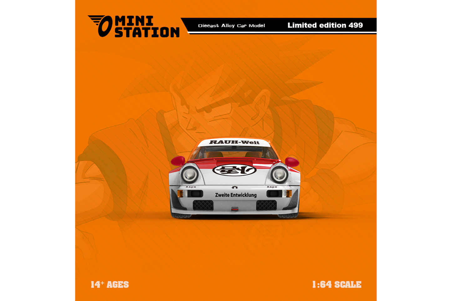 Mini Station 1/64 Porsche RWB 964 in Dragon Ball Z Livery