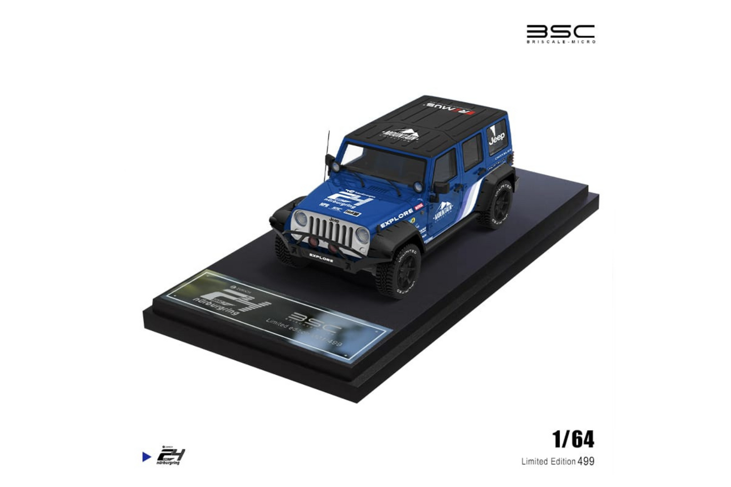 BSC 1/64 Subaru WRX STI - Jeep Wrangler - Trailer & Repairmen Set in Subaru Event Livery