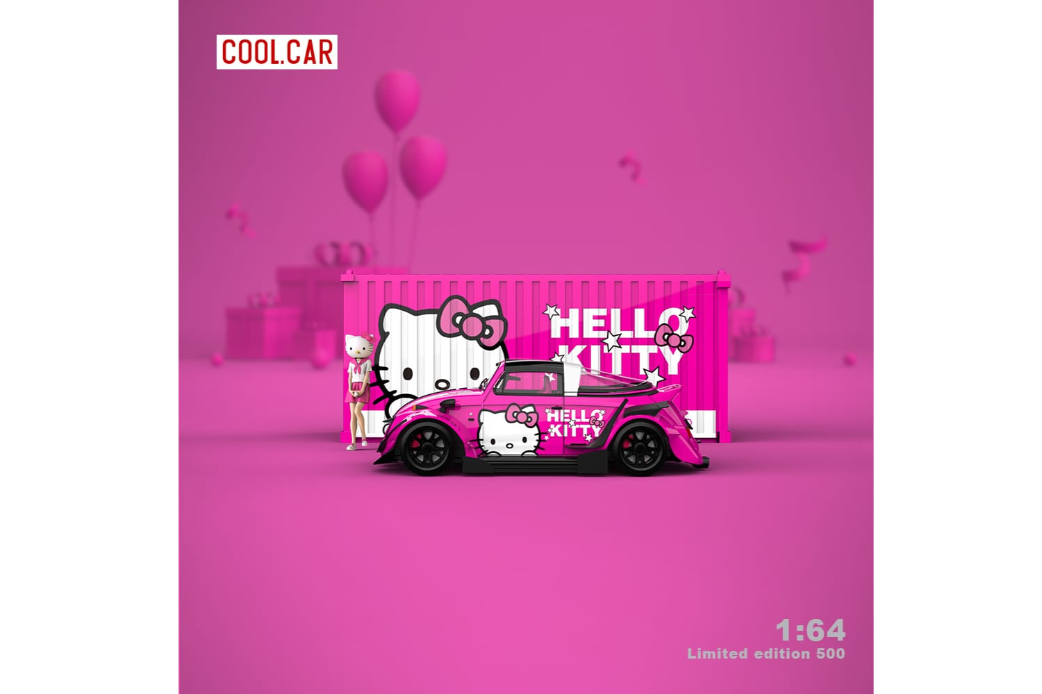 Cool Car 1/64 RWB Volkswagen Beetle Targa Container Set in Hello Cool Car 1/64 RWB Volkswagen Beetle Targa Container Set in Hello