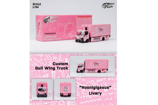 Micro Turbo 1/64 Custom Gull Wing Truck in "Hoonipigasus Pink"