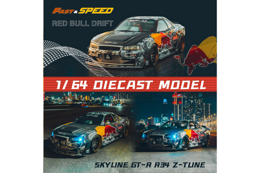 Fast Speed 1/64 Nissan Skyline (R34) Z-Tune in Red Bull Livery