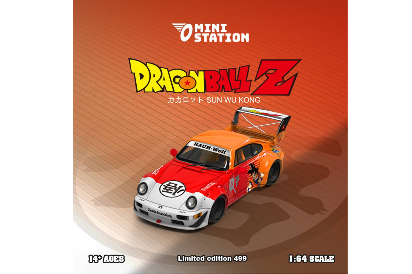Mini Station 1/64 Porsche RWB 964 in Dragon Ball Z Livery