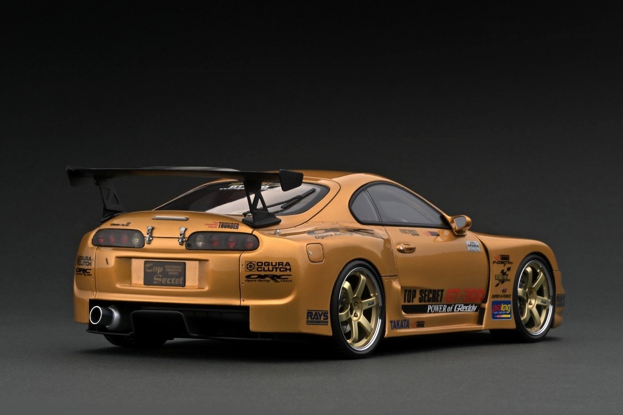 Ignition Model 1/18 Toyota Supra (JZA80) Top Secret TRD GT300 Widebody in  Gold