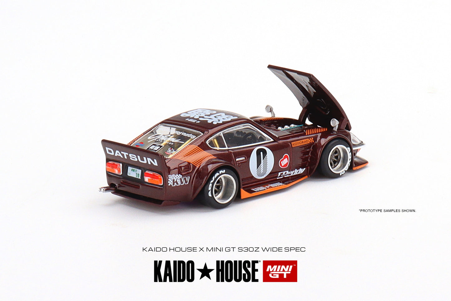 Mini GT x Kaido House Datsun S30Z Widespec in Dark Cherry Red