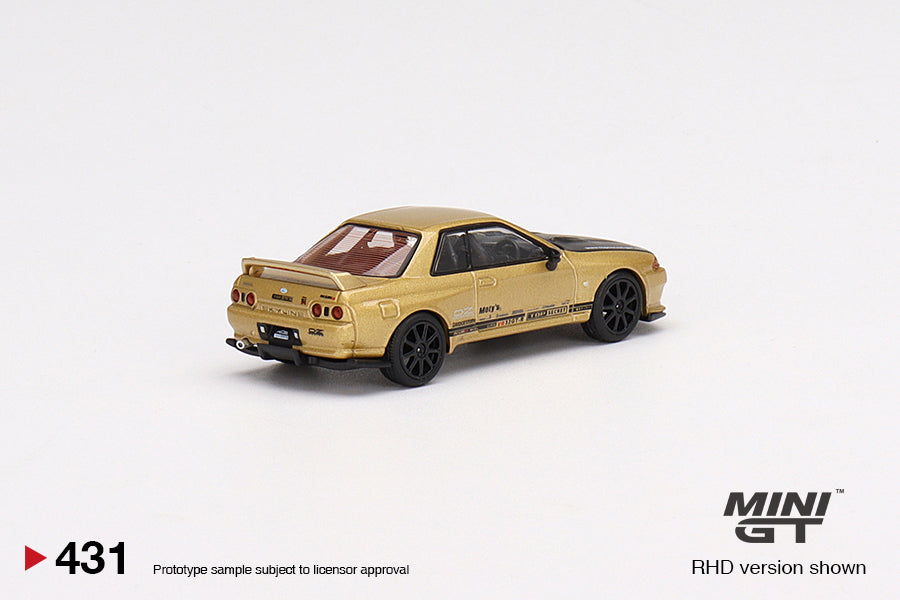 Mini GT Japan Exclusive Top Secret Nissan Skyline GT-R (R32) in Top Secret Gold – RHD