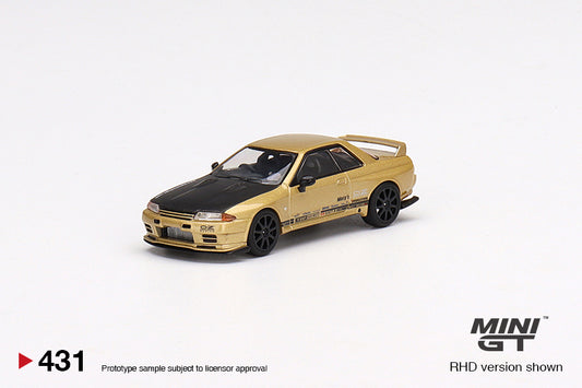 Mini GT Japan Exclusive Top Secret Nissan Skyline GT-R (R32) in Top Secret Gold – RHD
