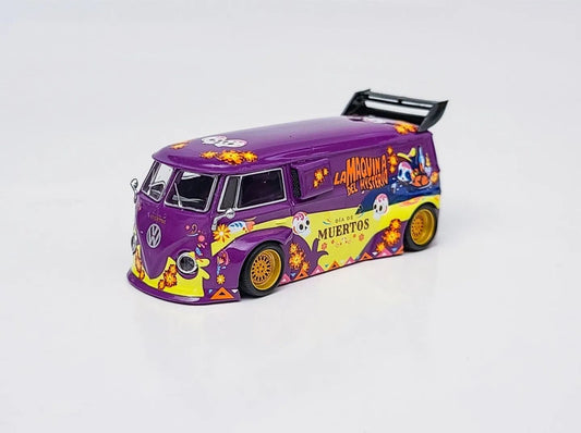Time Micro 1/64 Volkswagen T1 Bus in Purple "El Dia De Muertos"