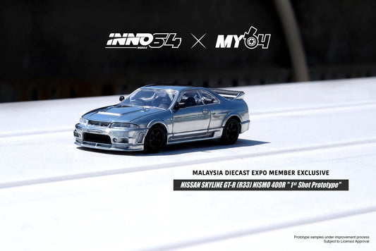 Inno64 Nissan Skyline GT-R (R33) Nismo 400R "1st Shot Prototype" Malaysia Diecast Expo Member Exclusive