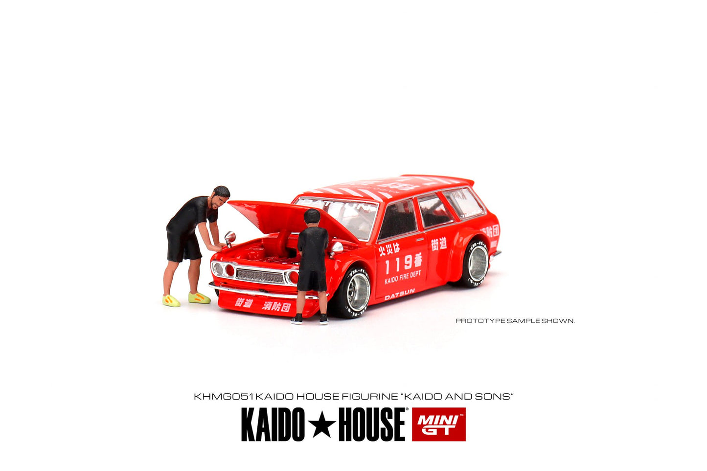 Mini GT x Kaido House Datsun 510 Wagon Fire V1