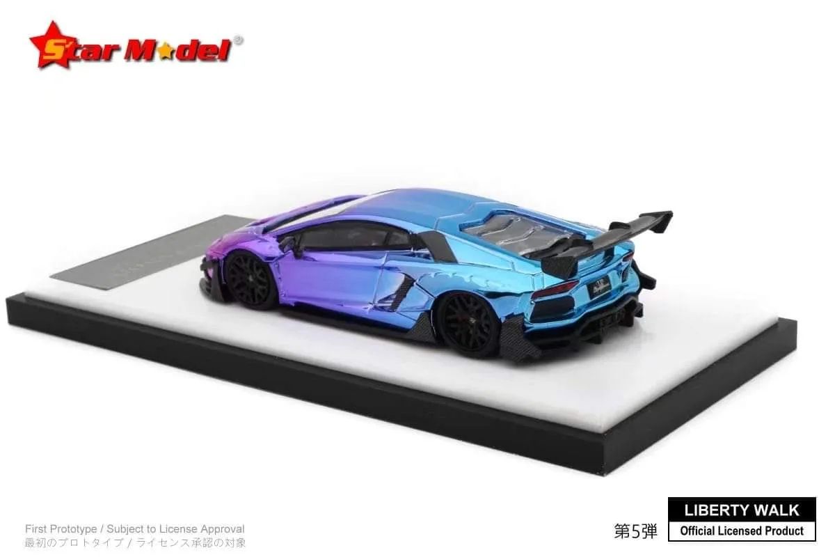 Star Model 1/64 LBWK Lamborghini Aventador LP700-4 in Gradient Chrome Purple/Blue