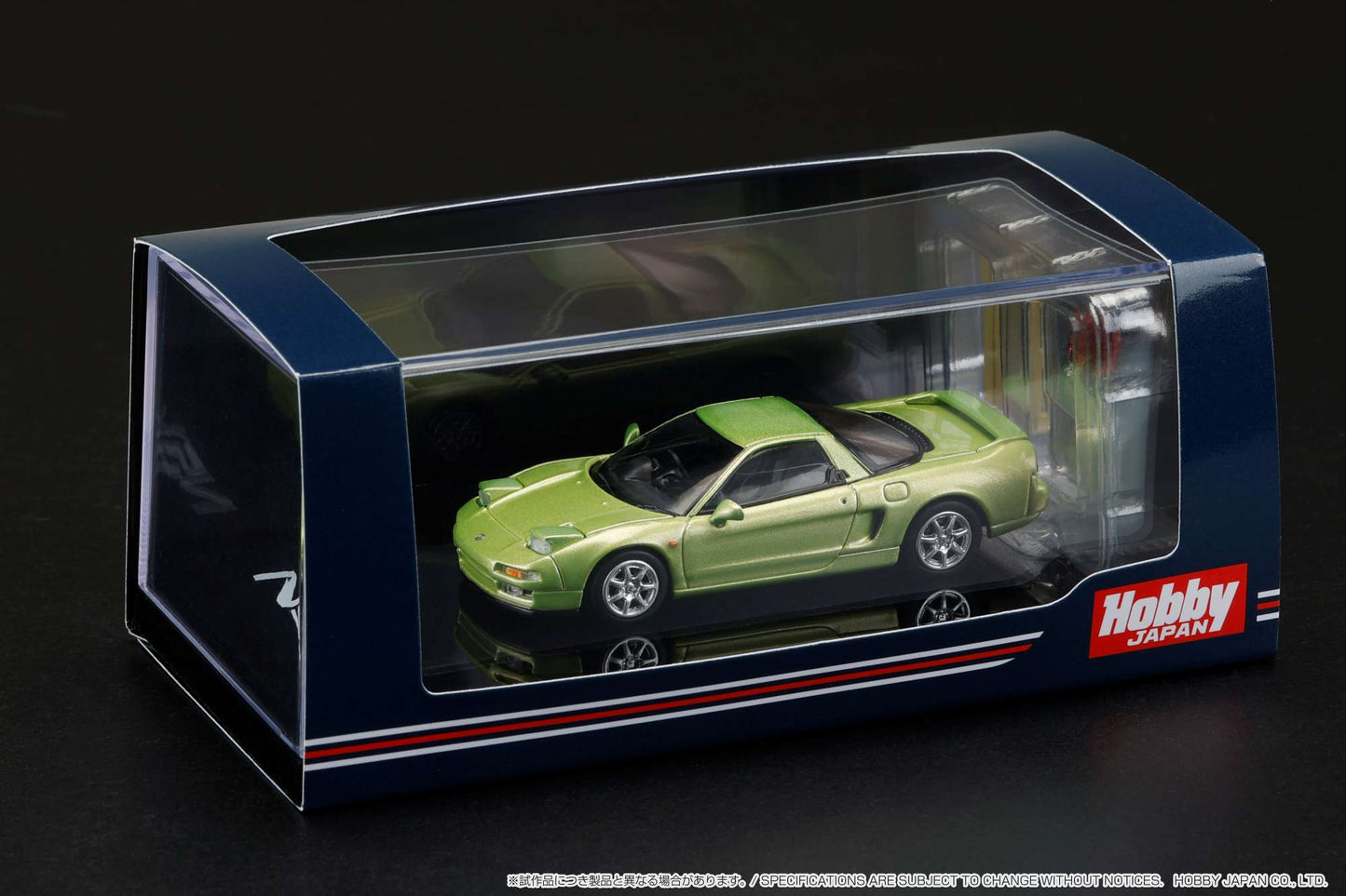 Hobby Japan 1/64 Honda NSX (NA1) Coupe with Engine Display Model in Lime Green Metallic