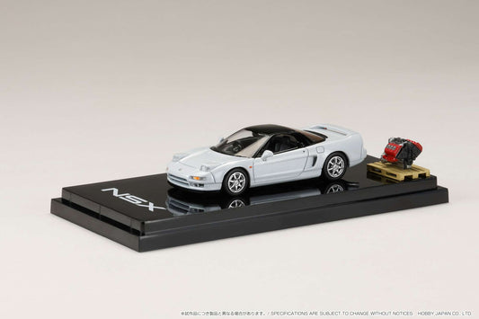 Hobby Japan 1/64 Honda NSX (NA1) Coupe with Engine Display Model in Platinum White Pearl