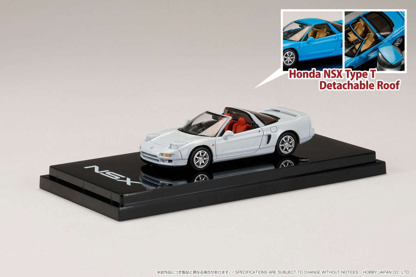 Hobby Japan 1/64 Honda NSX Type T with Detachable Roof in Platinum White Pearl