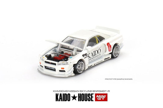 Mini GT x Kaido House Nissan Skyline BNR34 GT-R in White