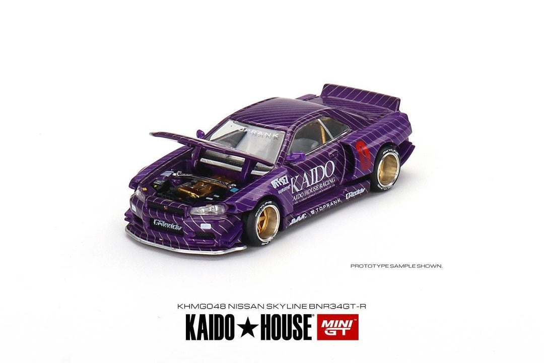 Mini GT x Kaido House Nissan Skyline GT-R (R34) in Purple KHMG049