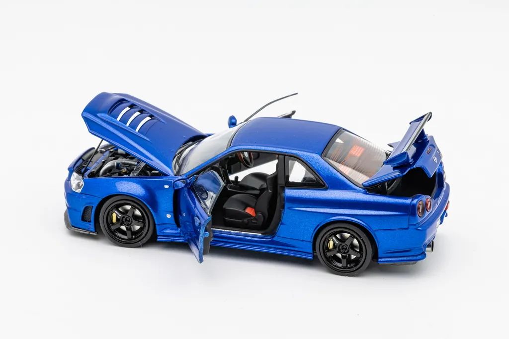 PGM x One Model 1:43 Nissan Skyline GT-R (R34) Z-Tune in Metallic Blue Luxury Version
