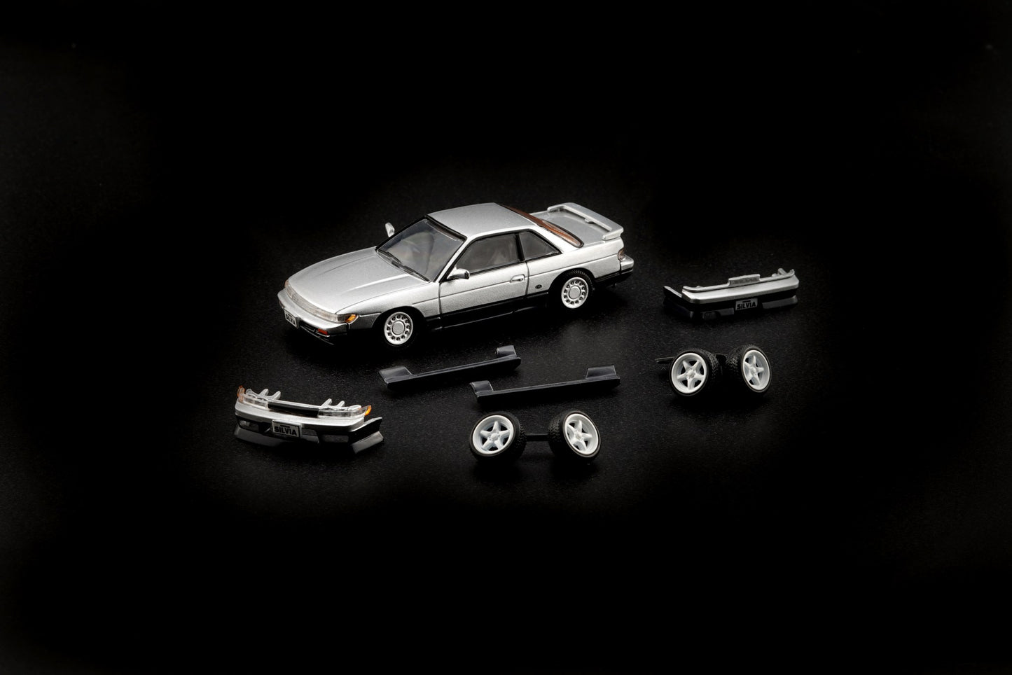 BM Creations 1/64 Nissan Silvia S13 in Two Tone Silver/Gray