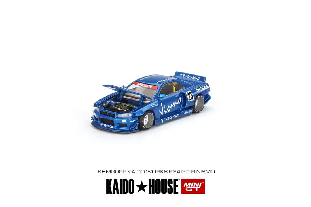 Mini GT x Kaido House Nissan Skyline GT-R (R34) Nismo in Blue KHMG055