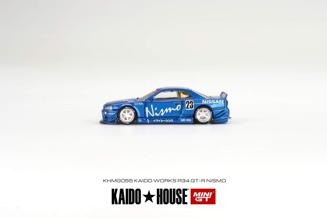 Mini GT x Kaido House Nissan Skyline GT-R (R34) Nismo in Blue KHMG055