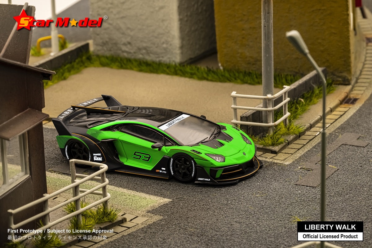 Star Model 1/64 LBWK LB-Silhouette WORKS Lamborghini Aventador GT Evo LP700-4 in Green