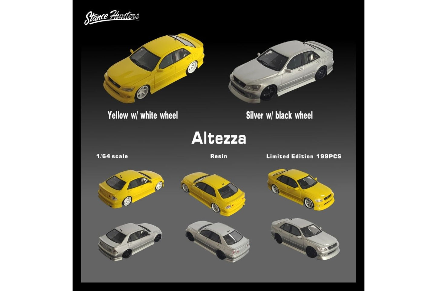 Stance Hunters 1/64 Toyota Altezza in Yellow