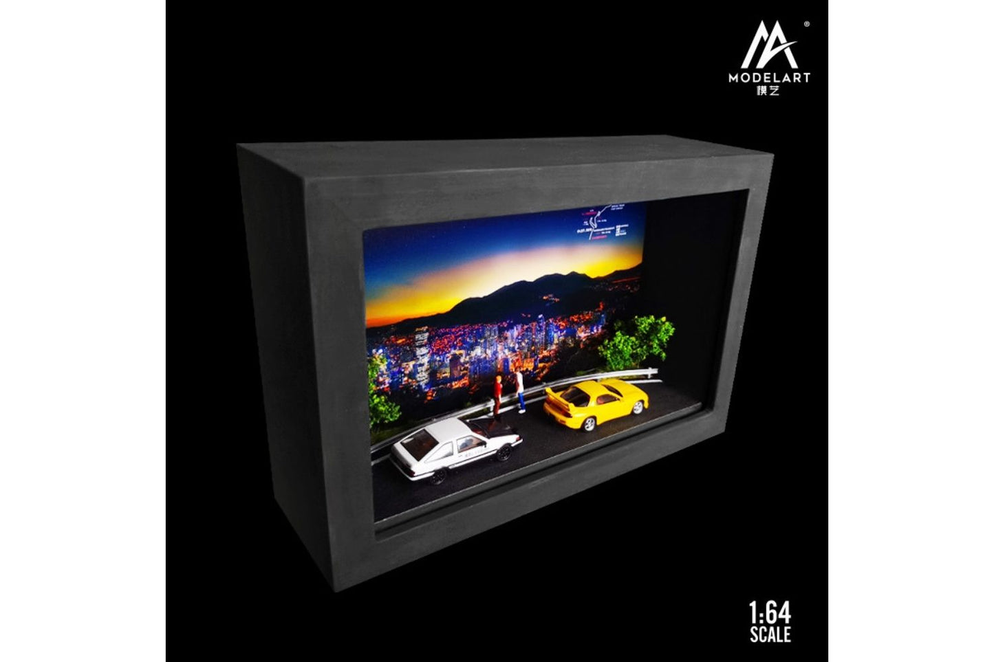 More Art 1/64 Scale Illuminated Initial D Mt. Haruna Desktop Photo Frame Display Diorama Scene