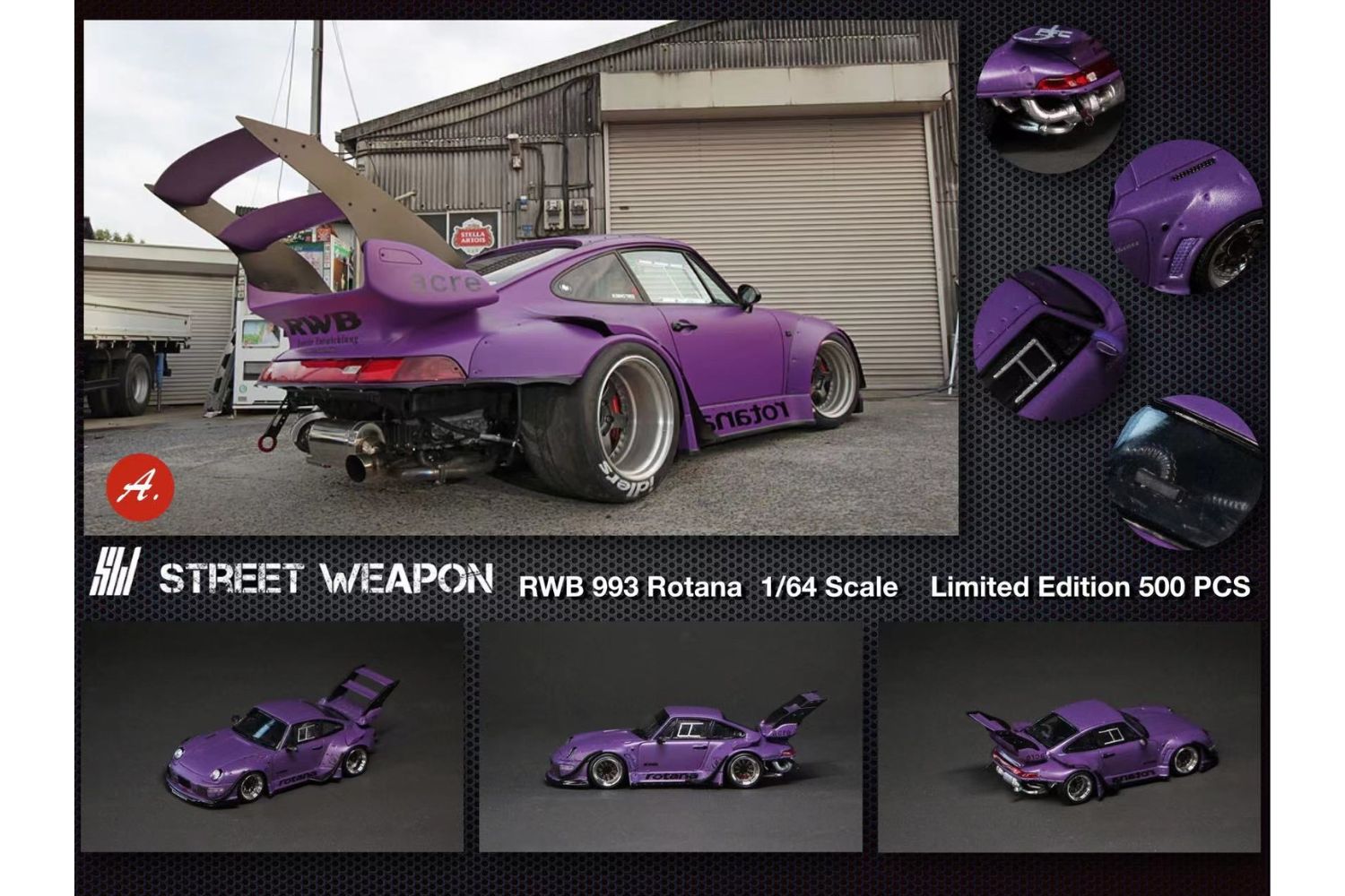 Street Weapon 1/64 Porsche RWB 993 Rotana with High Wing – Rocketbox ...