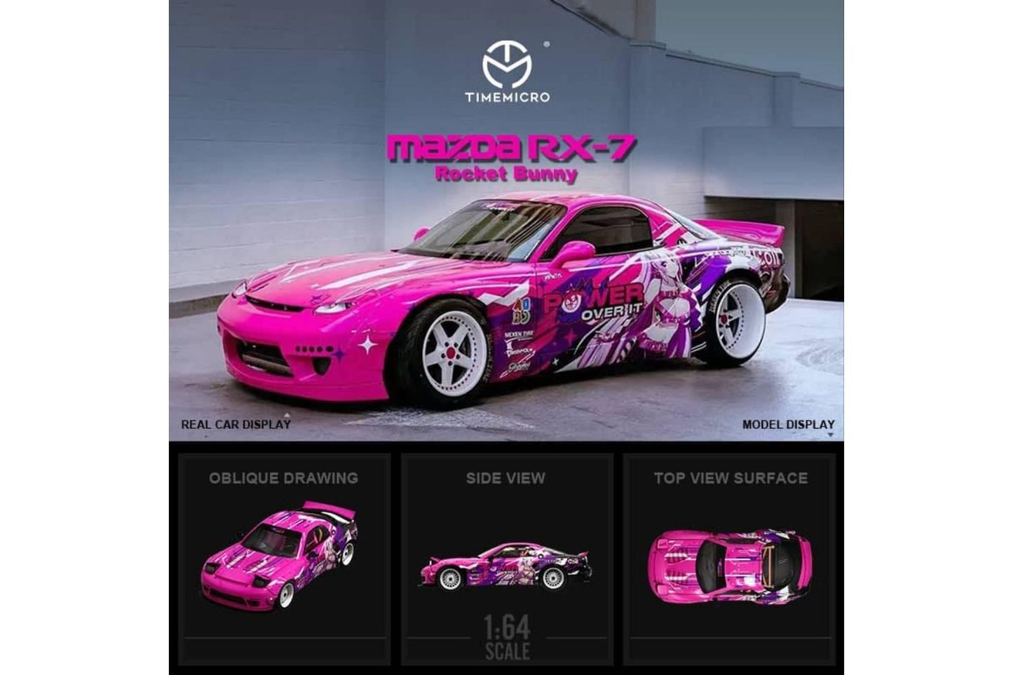Time Micro 1/64 Mazda RX-7 (FD3S)  Rocketbunny "Itasha" Pink