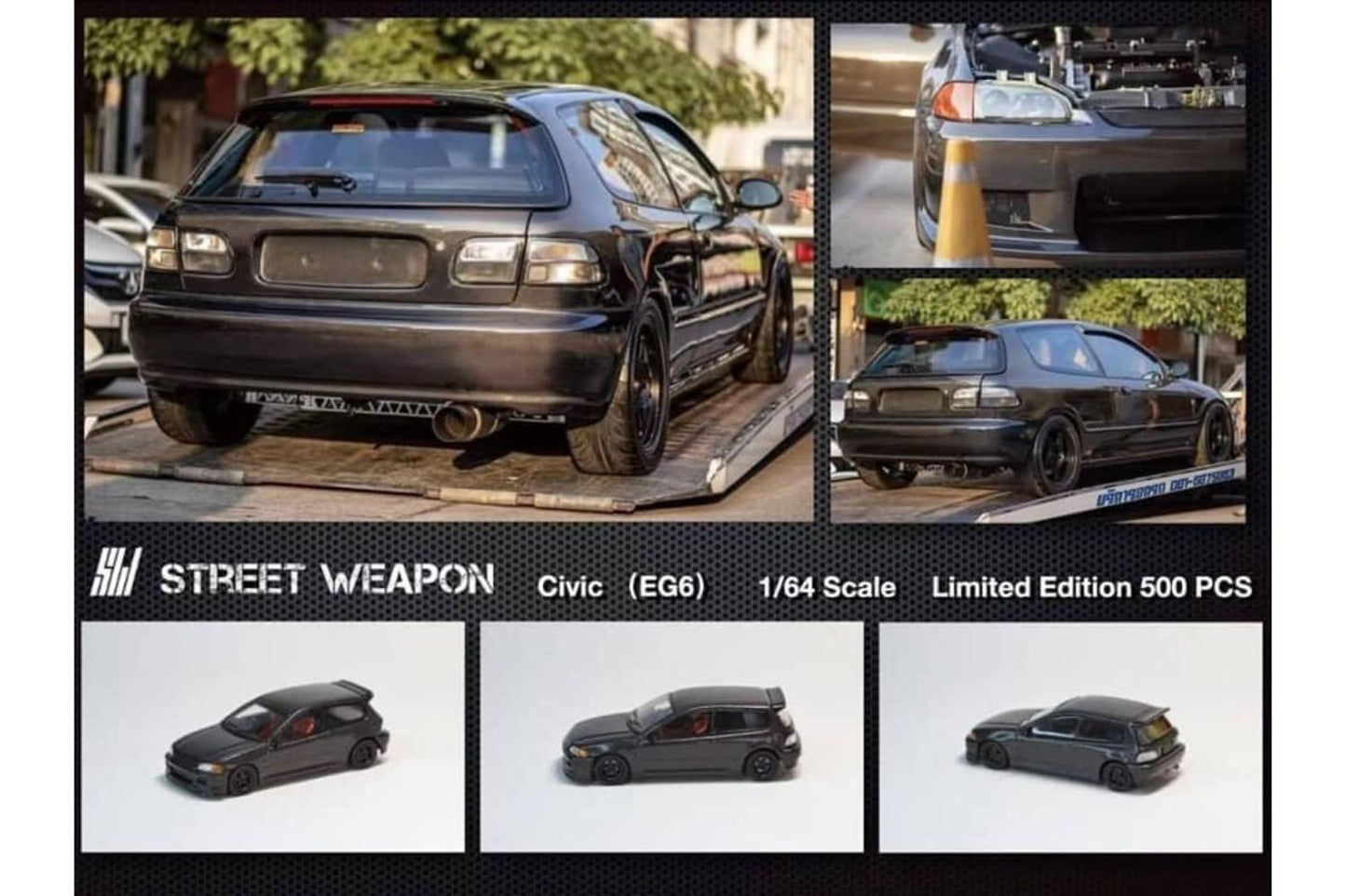 Street Weapon 1/64 Honda Civic EG6 in Full Carbon Fiber