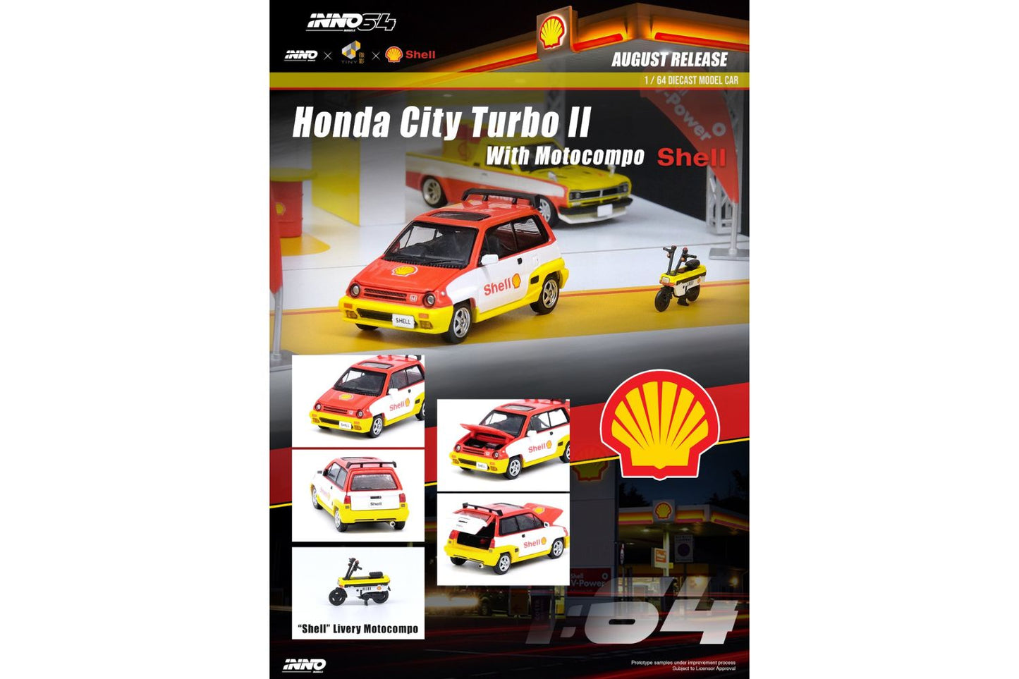 Inno64 x Tiny x Shell Honda City Turbo II with MOTOCOMPO
