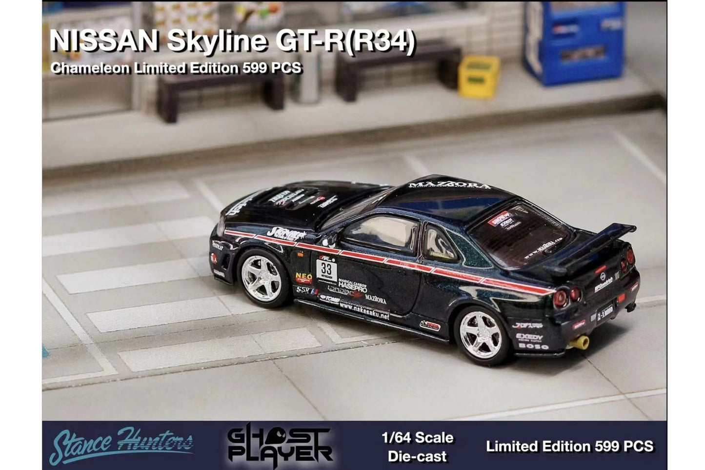 Stance Hunters x Ghost Player 1/64 Nissan Skyline GT-R (R34) in Chameleon