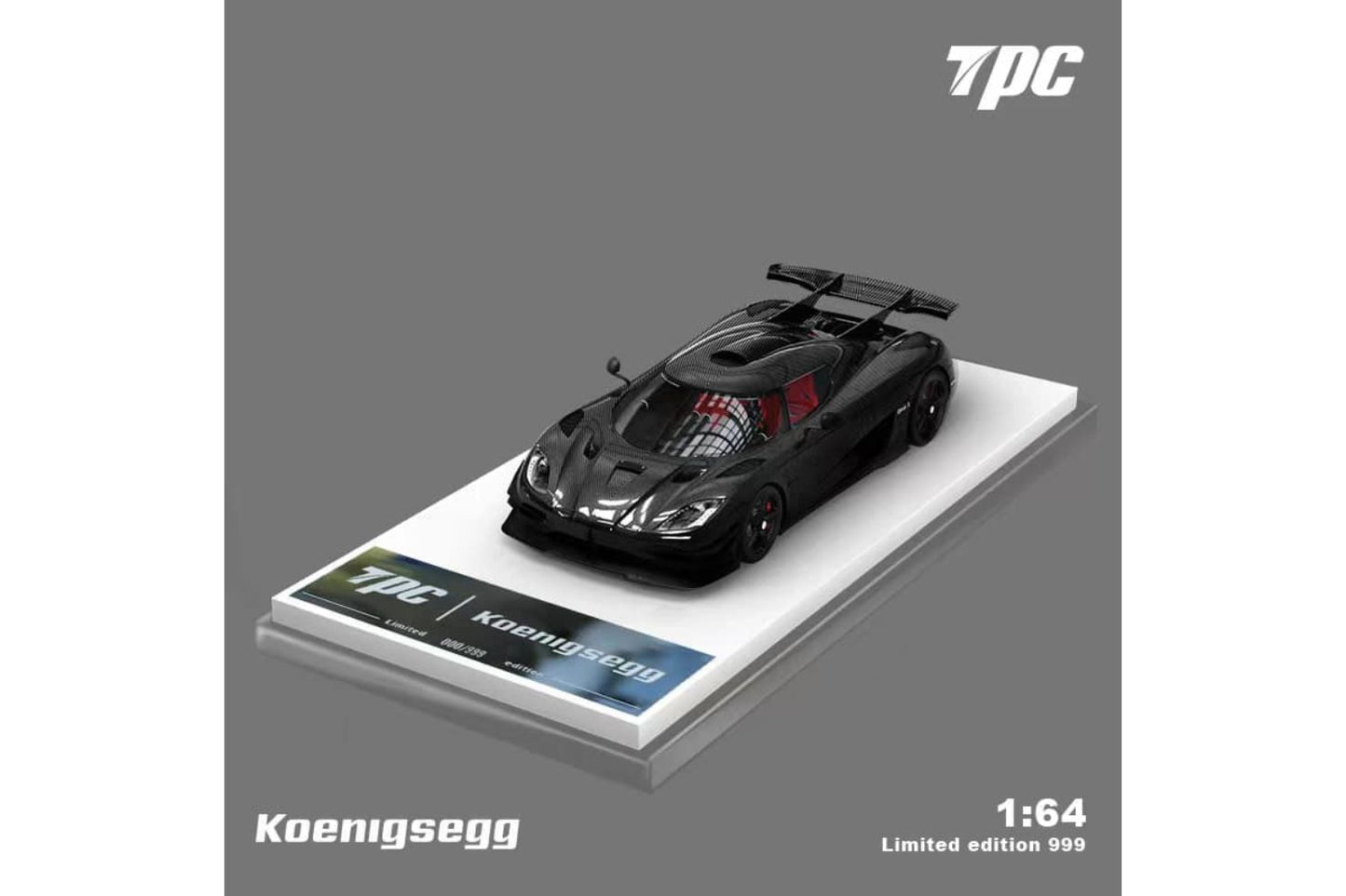 TPC 1/64 Koenigsegg ONE1 in Full Carbon Black