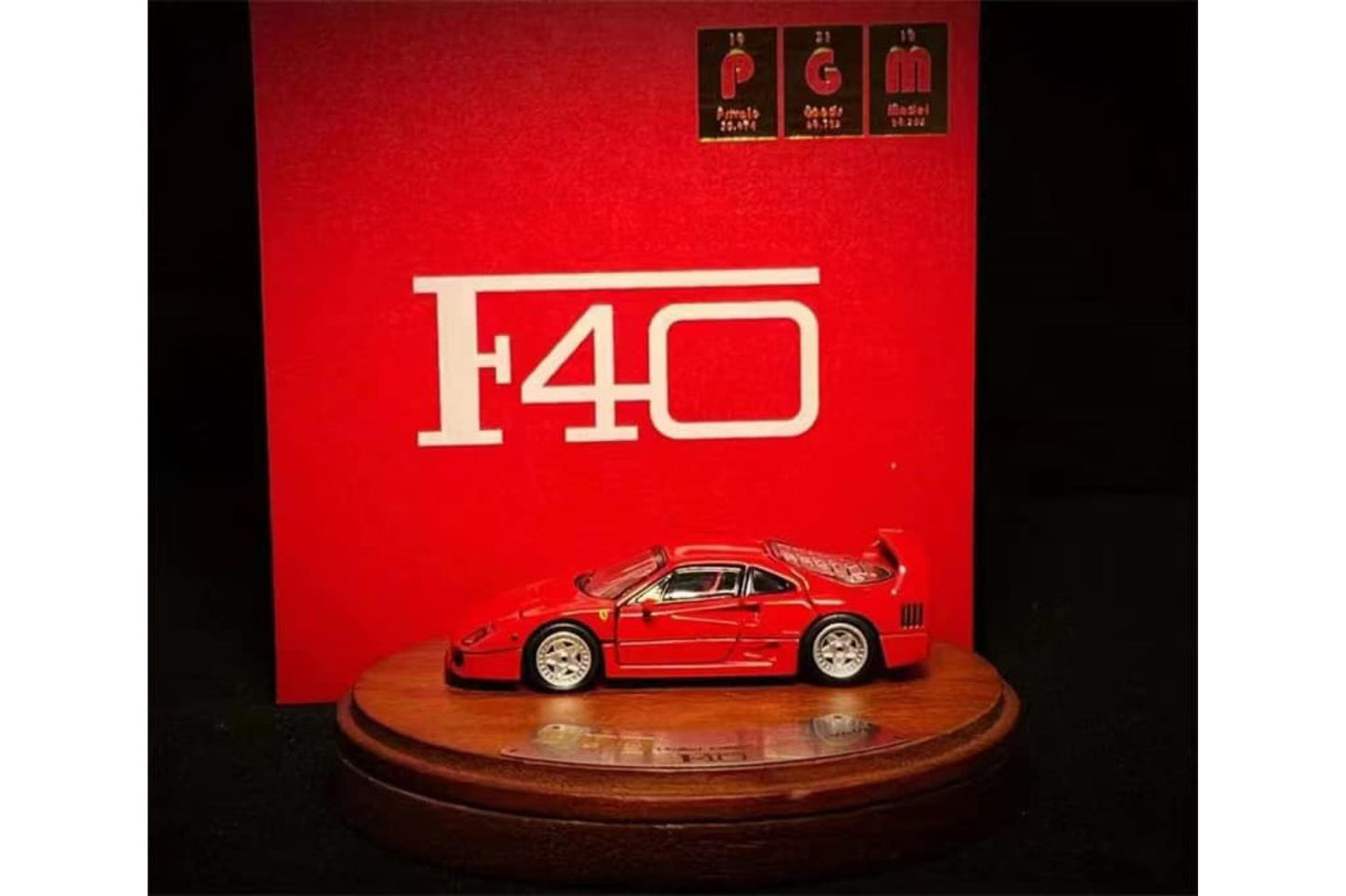 PGM 1/64 Ferrari F40 (Street Version) in Red on Luxury Base