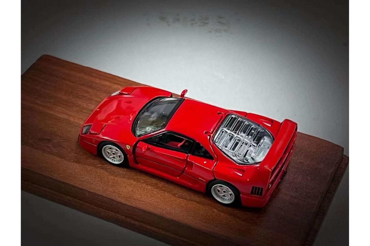 PGM 1/64 Ferrari F40 (Street Version) in Red on Standard Base