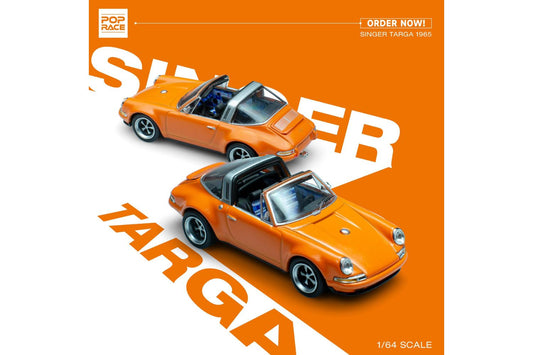 Pop Race 1/64 Singer Porsche 911 (964) Targa in Orange