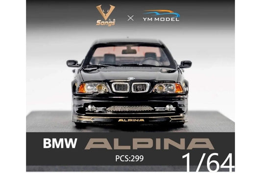 YM Model x Songs 1/64 BMW Alpina B3 (E46) in Black Piano/Gold