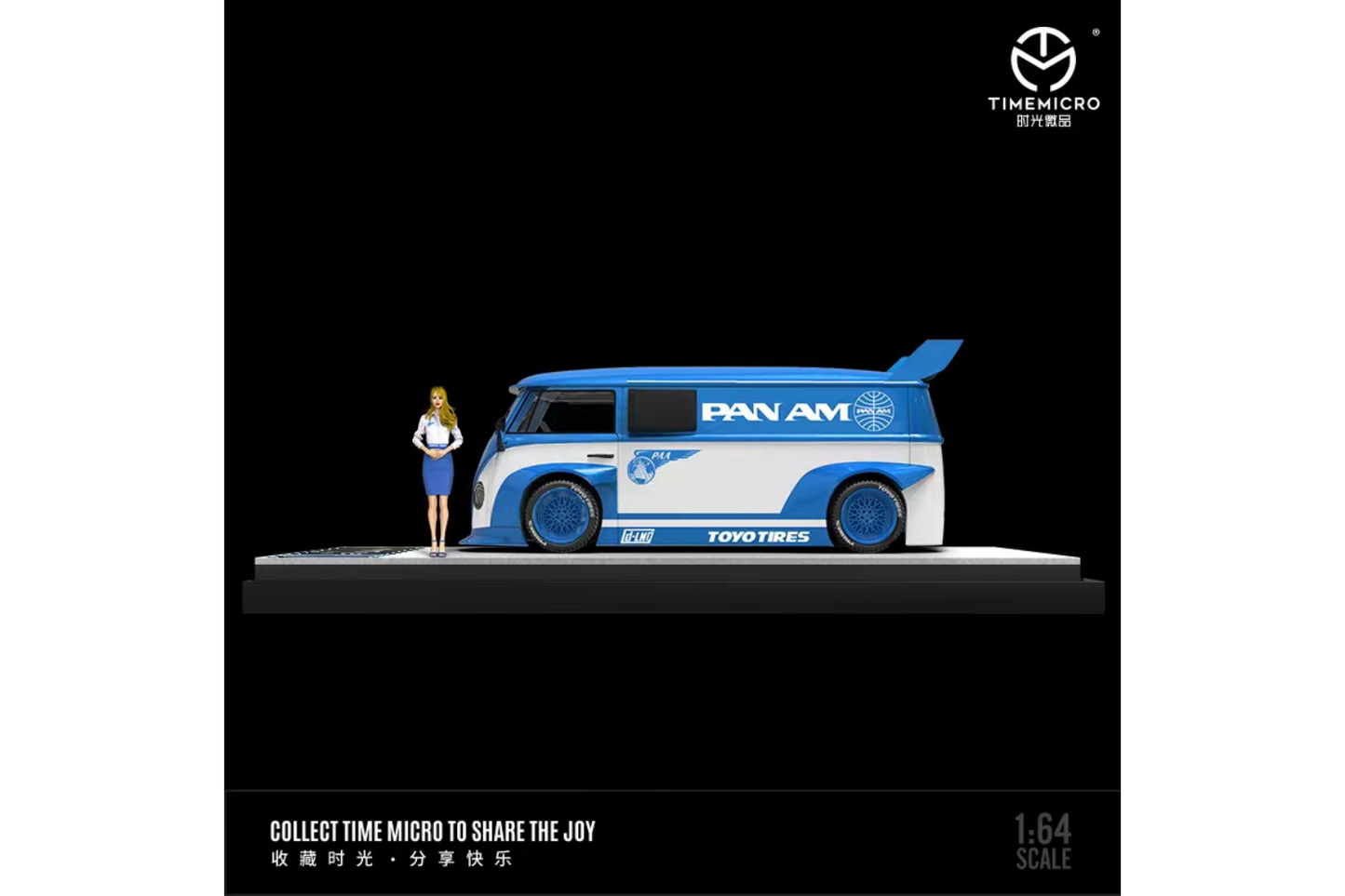 Time Micro 1/64 Volkswagen T1 Bus in Pan Am Blue Livery